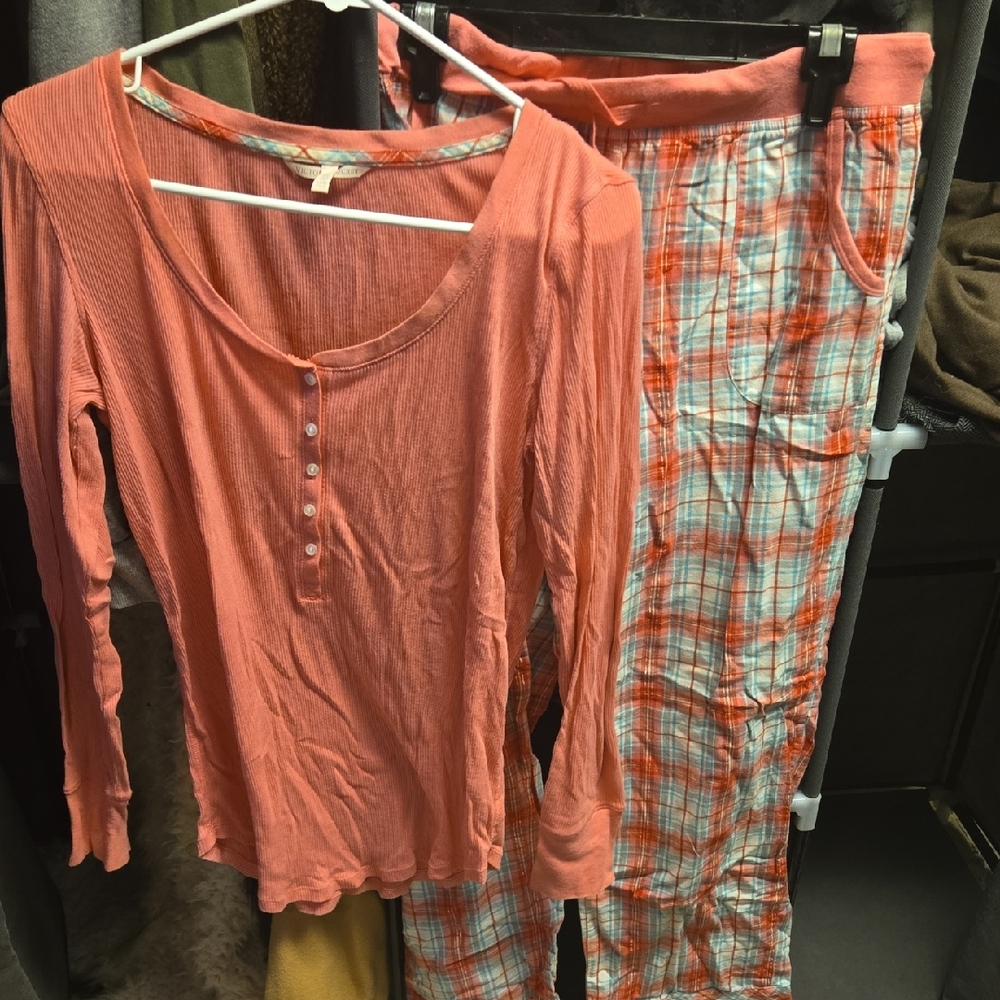 Victoria's Secret Pink Top with Plaid Accents